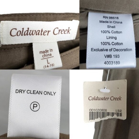 Coldwater Creek Womens Taupe Tan Embroidered Skirt Size L - Picture 4 of 4